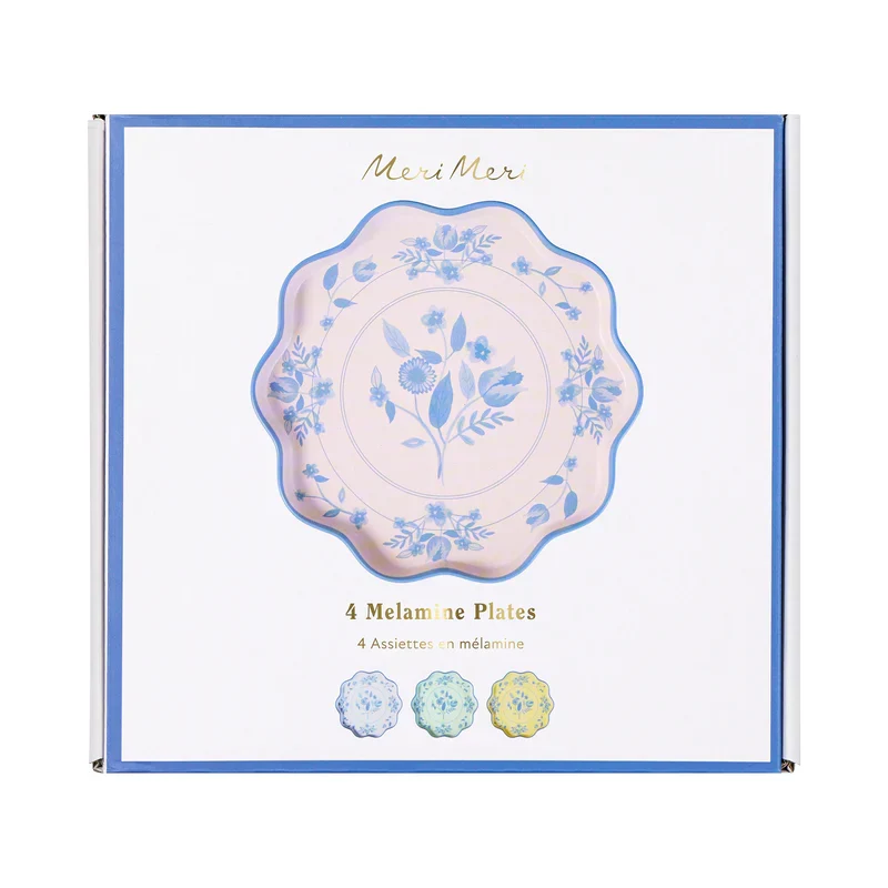 Vintage Botanical Reusable Small Plates - Set of 4