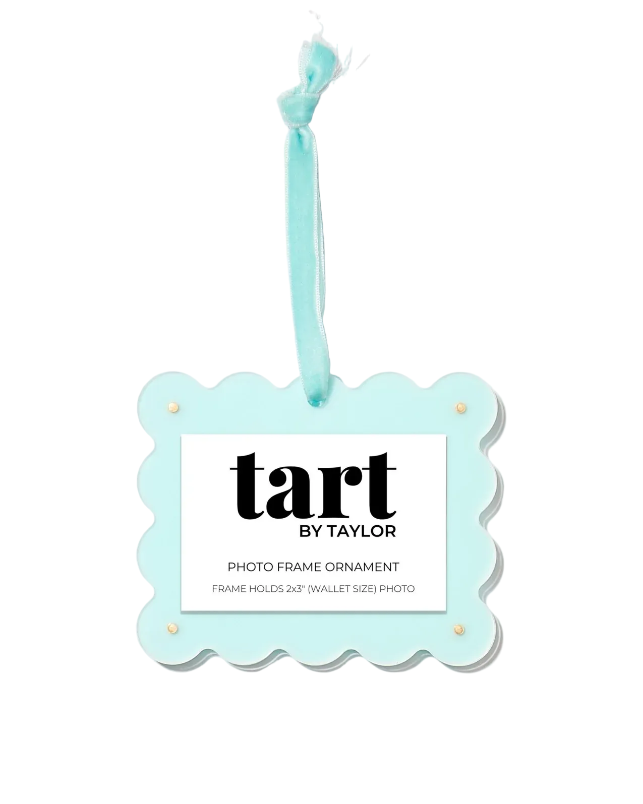 Decorative photo frame ornament with 'tart by Taylor' branding on a white background