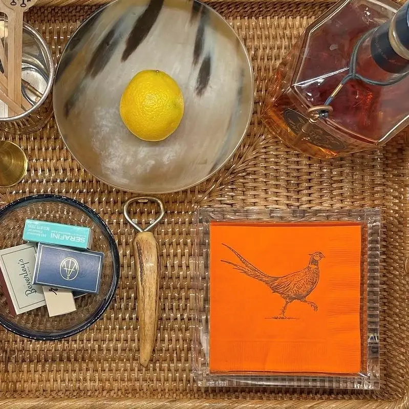 Pheasant Strut Orange Cocktail Napkins