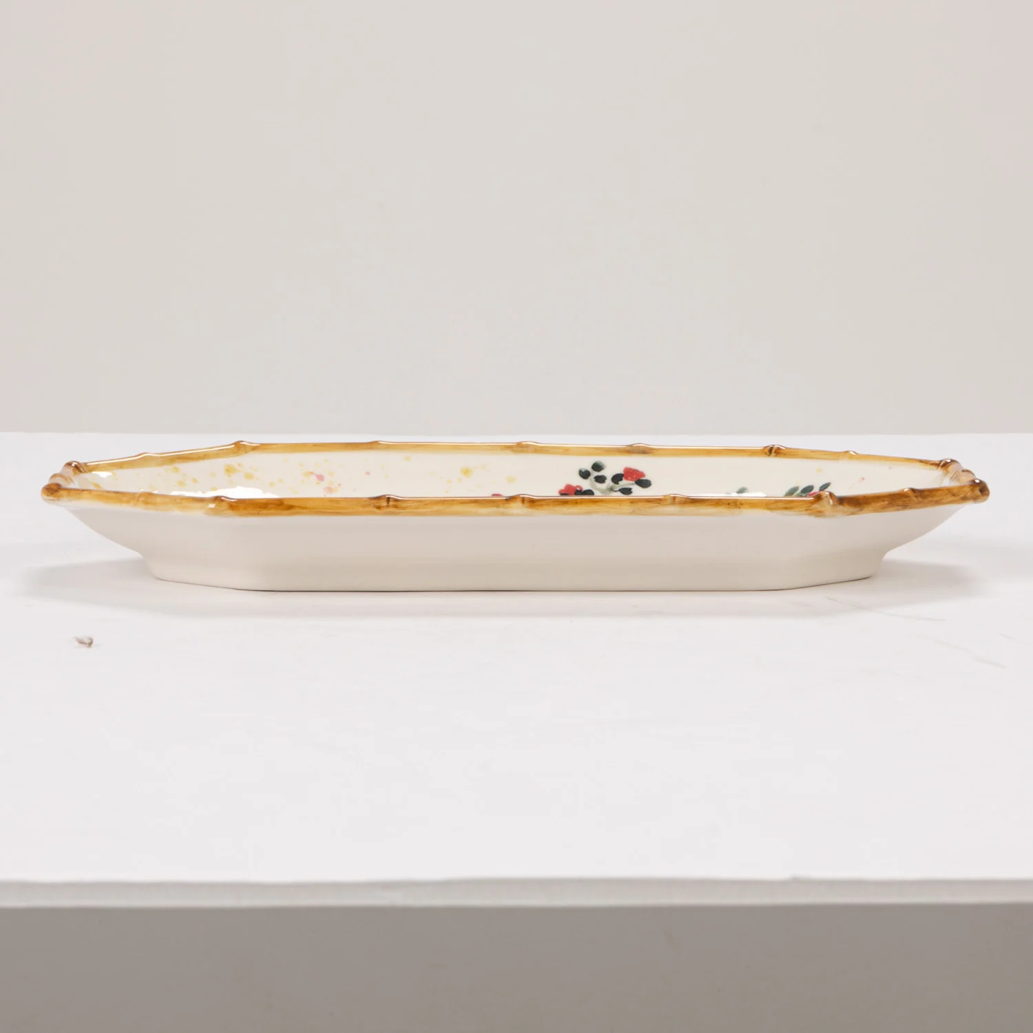 Octagon Shaped Plate with Bamboo Style Edge