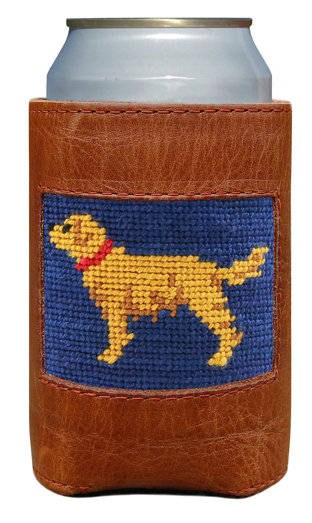 Can cooler with dog design on a white background