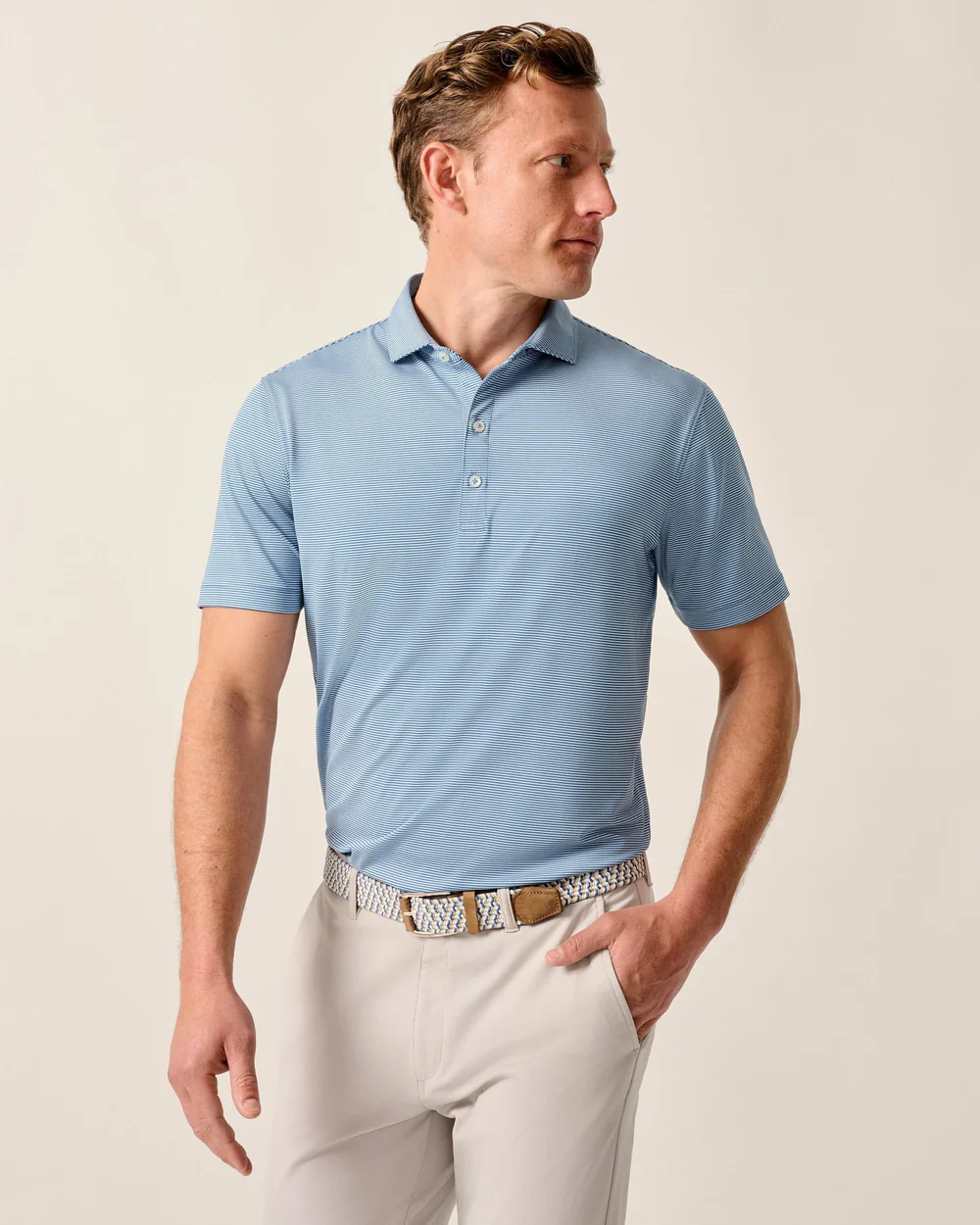 Lyndonn Stripe Performance Jersey Polo