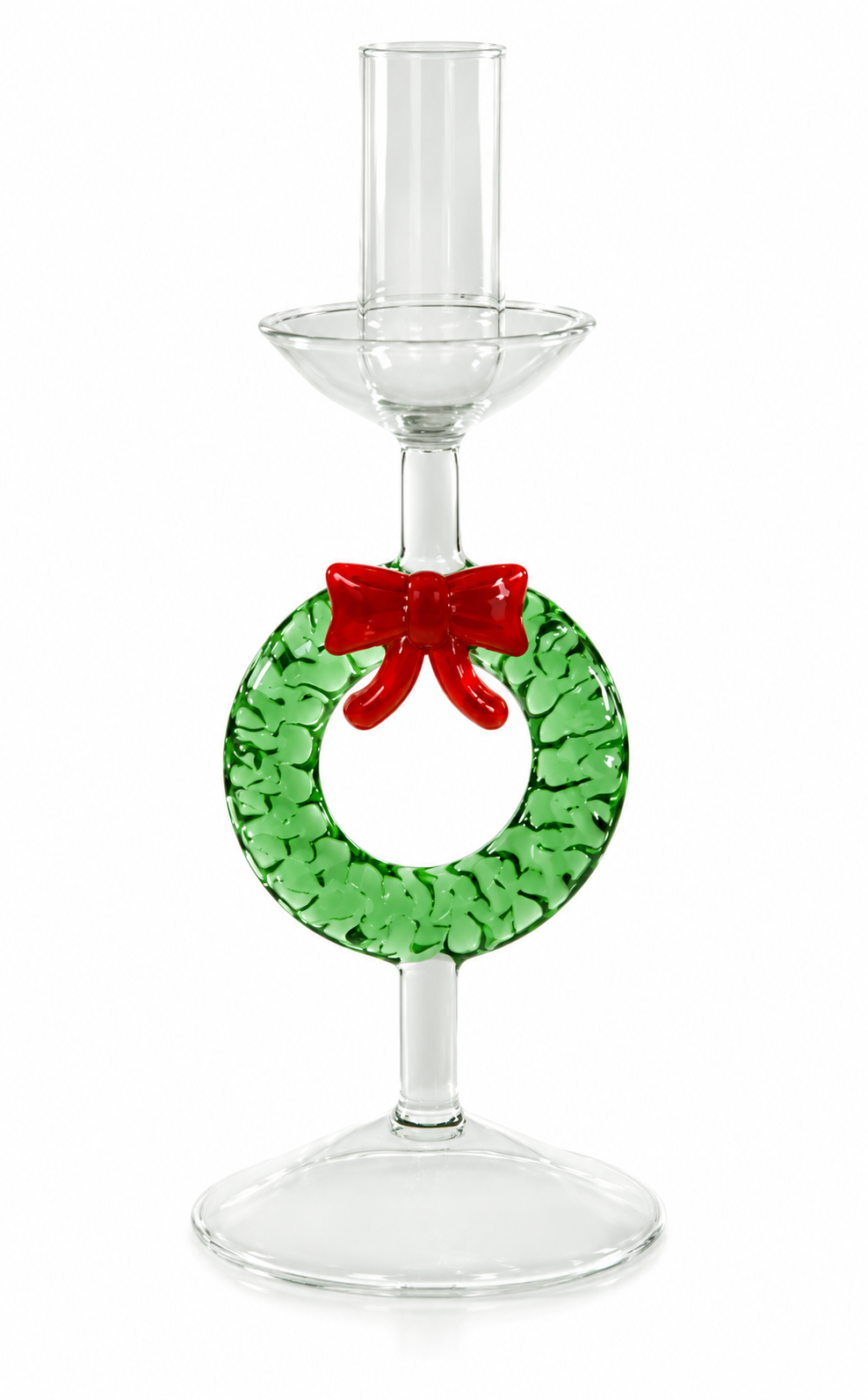 Glass Wreath Candlesticks