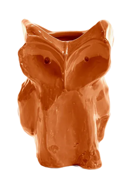 OWL VASE S ORANGE AFTER MIDNIGHT