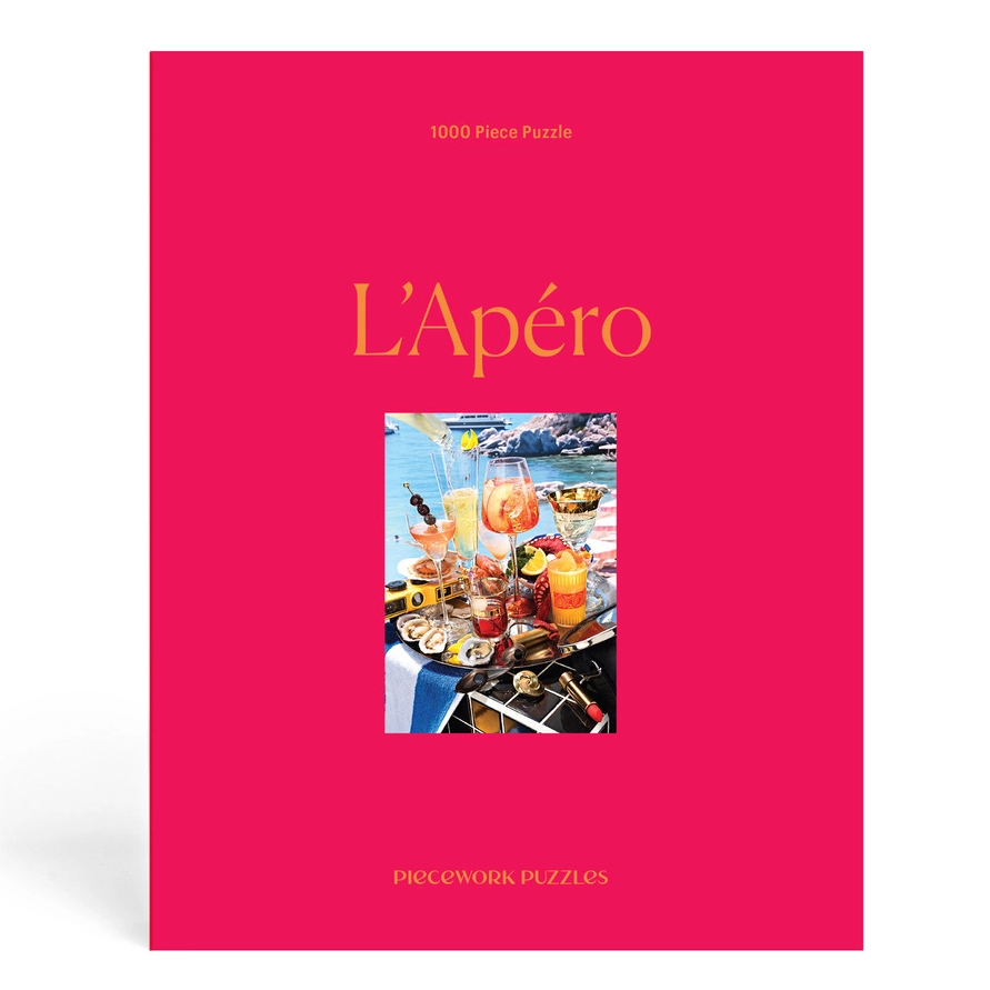 Book cover of 'L'Apéro' with a pink background and image of a party scene.