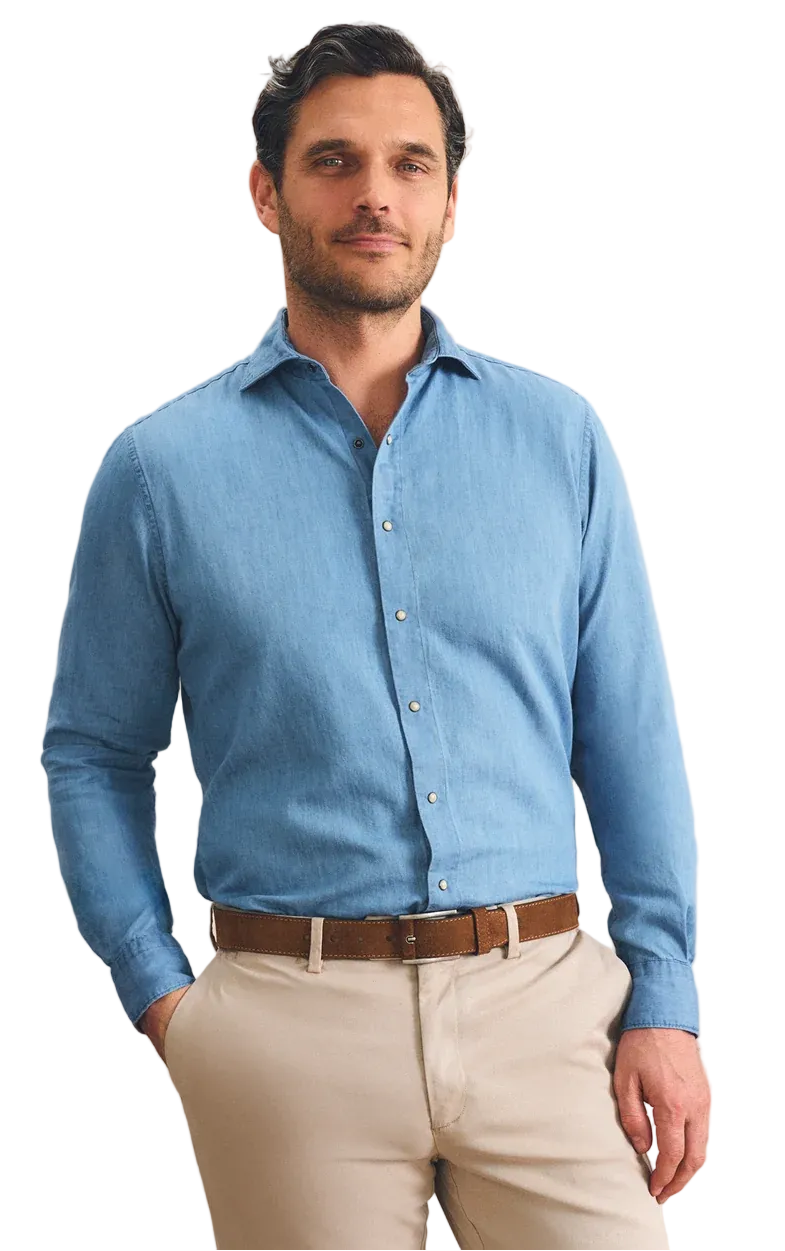 Chambray Snap Top Shelf Button Down