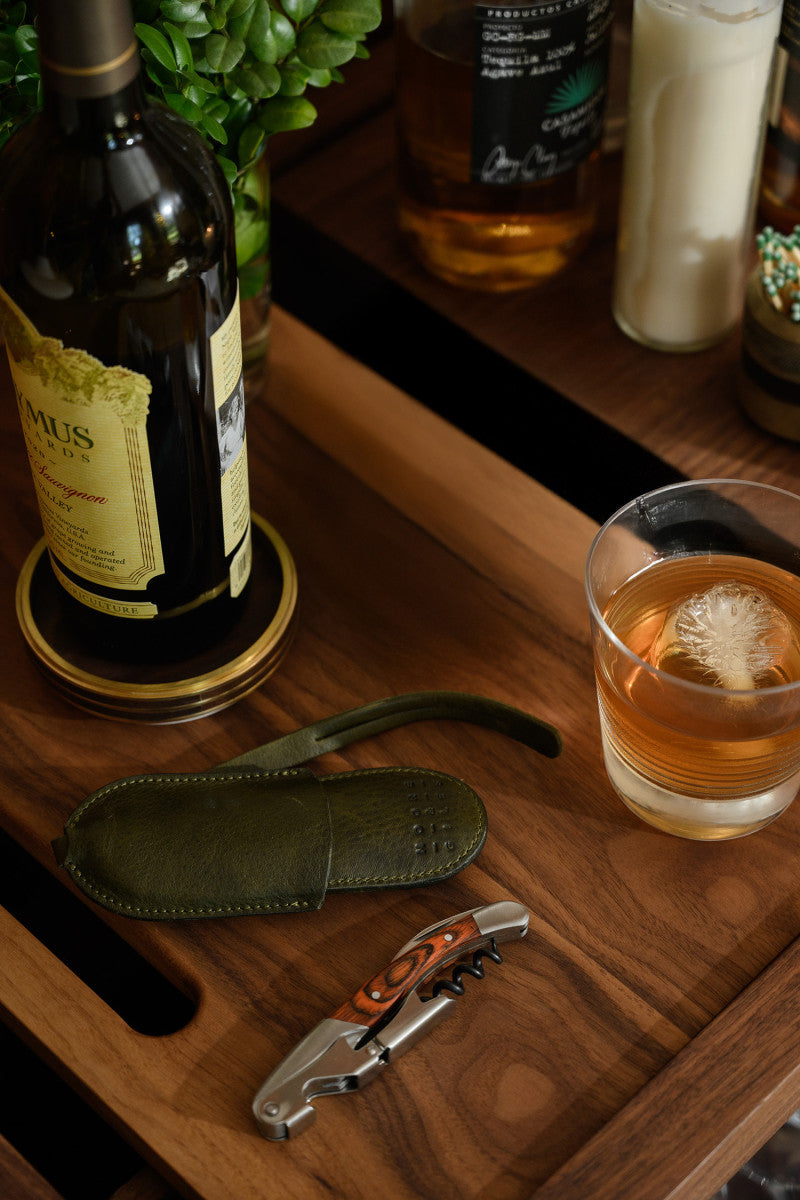 Wine Corkscrew Holder Titan Milled Olive