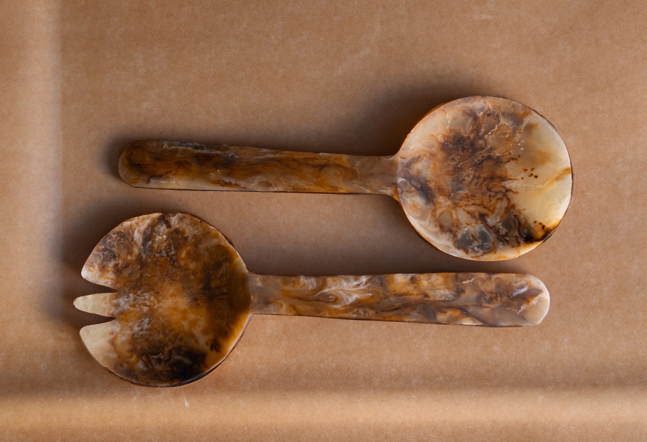 Tortoiseshell Salad Servers