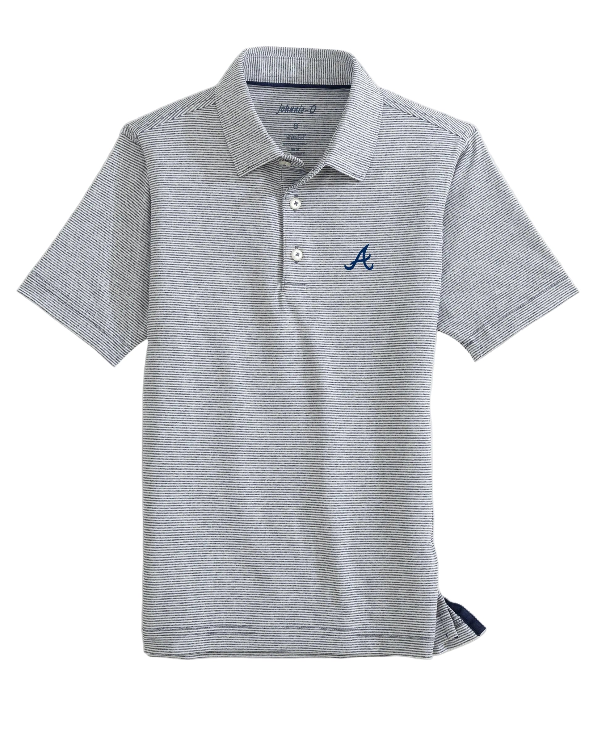 Boys Atlanta Braves Lyndon Jr. Striped Jersey Performance Polo
