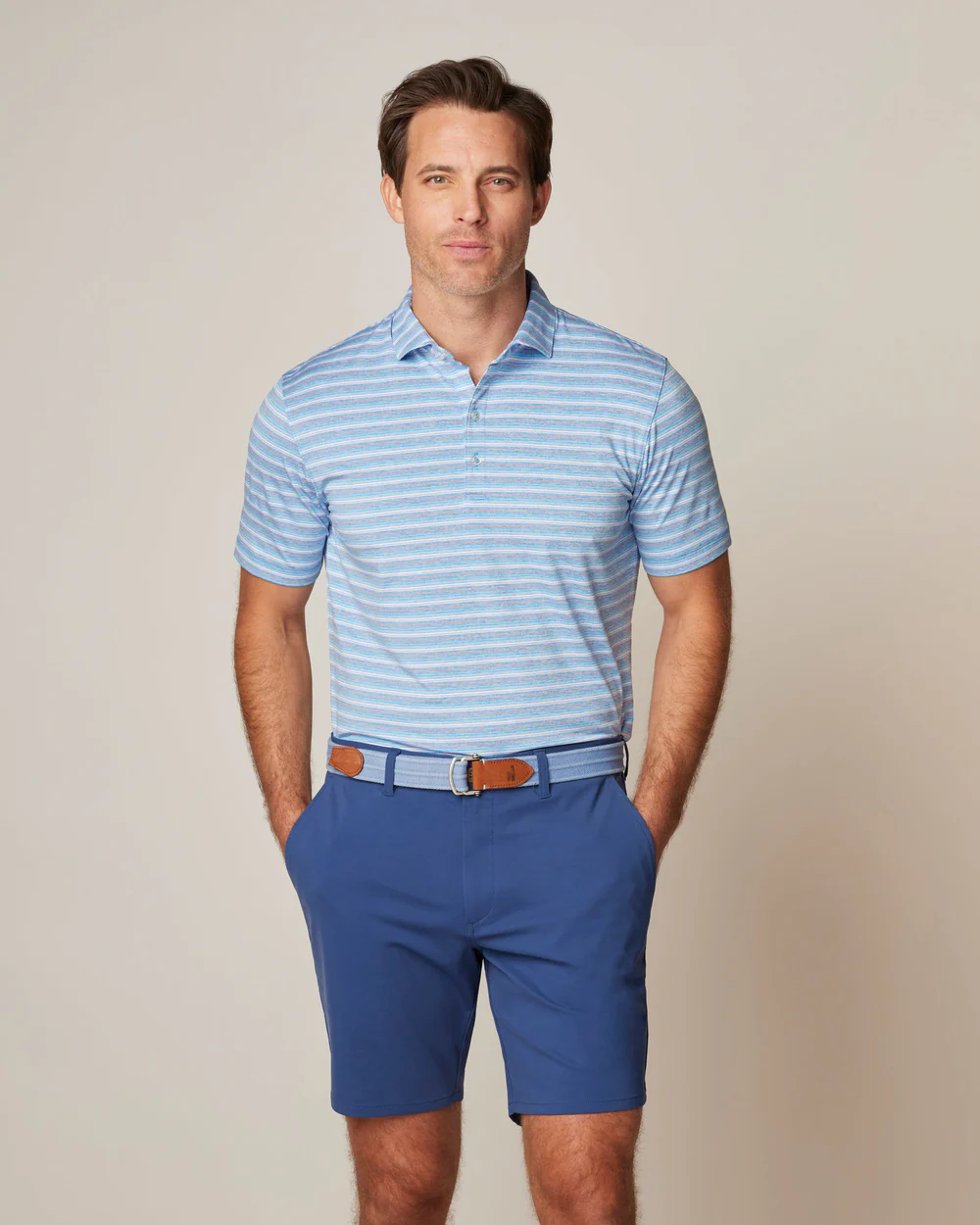 Astrid Striped Jersey Performance Polo