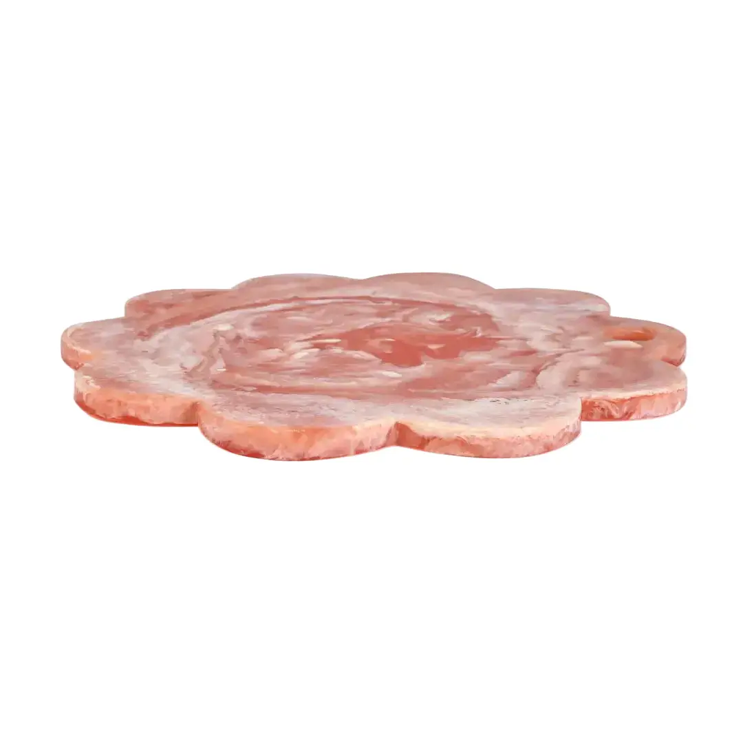 Pink Scallop Resin Charcuterie Board