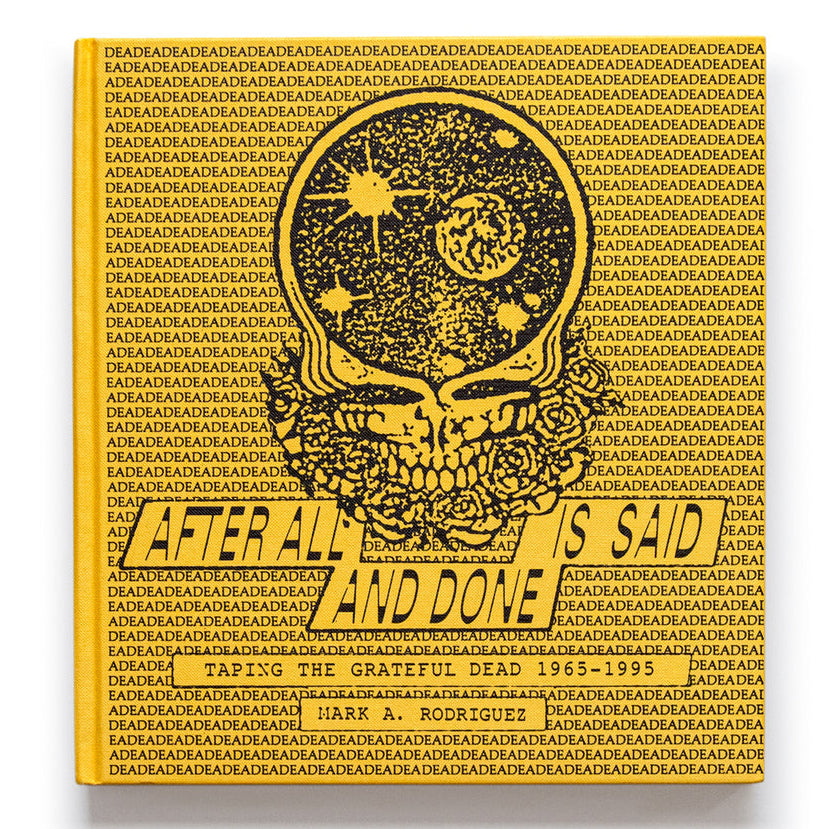 Album cover with a skull design and text on a yellow background