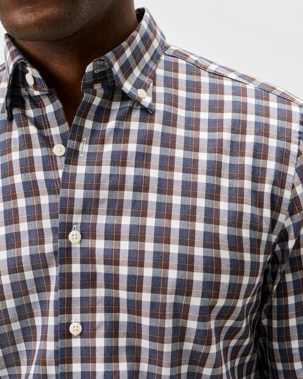 Oak Bluffs Plaid Natural Performance Button Down Shirt