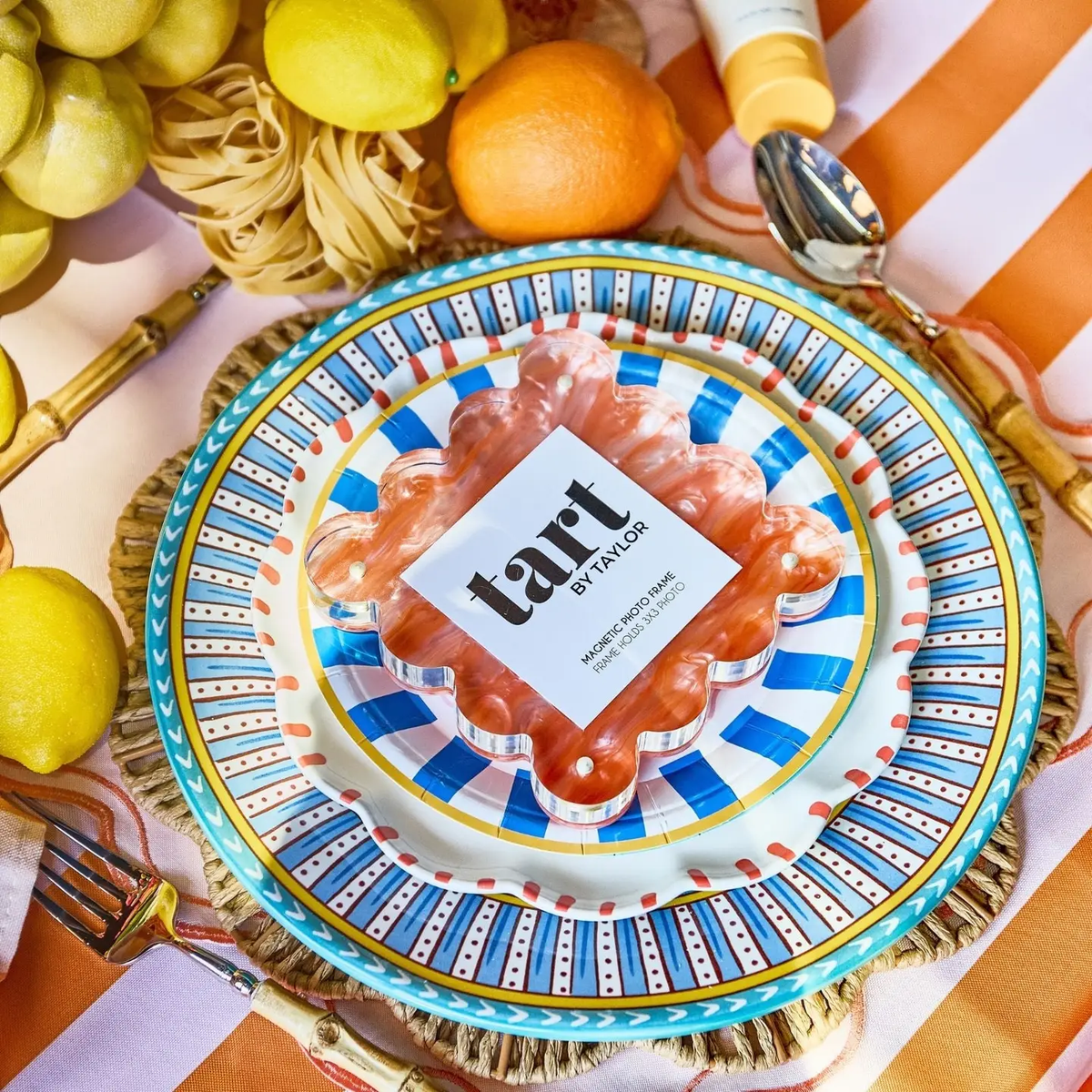 Orange Marbled Mini Acrylic Frame