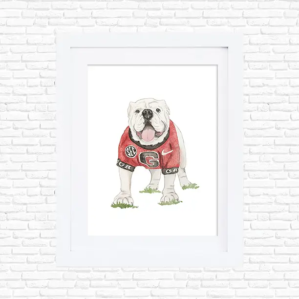 UGA Bulldog Art Print - 11"x14"