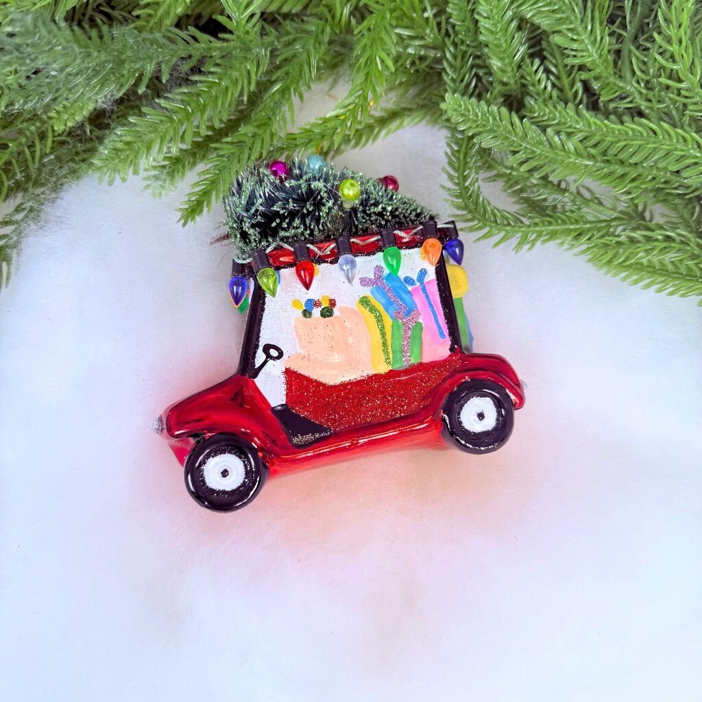 Red Golf Cart Ornament