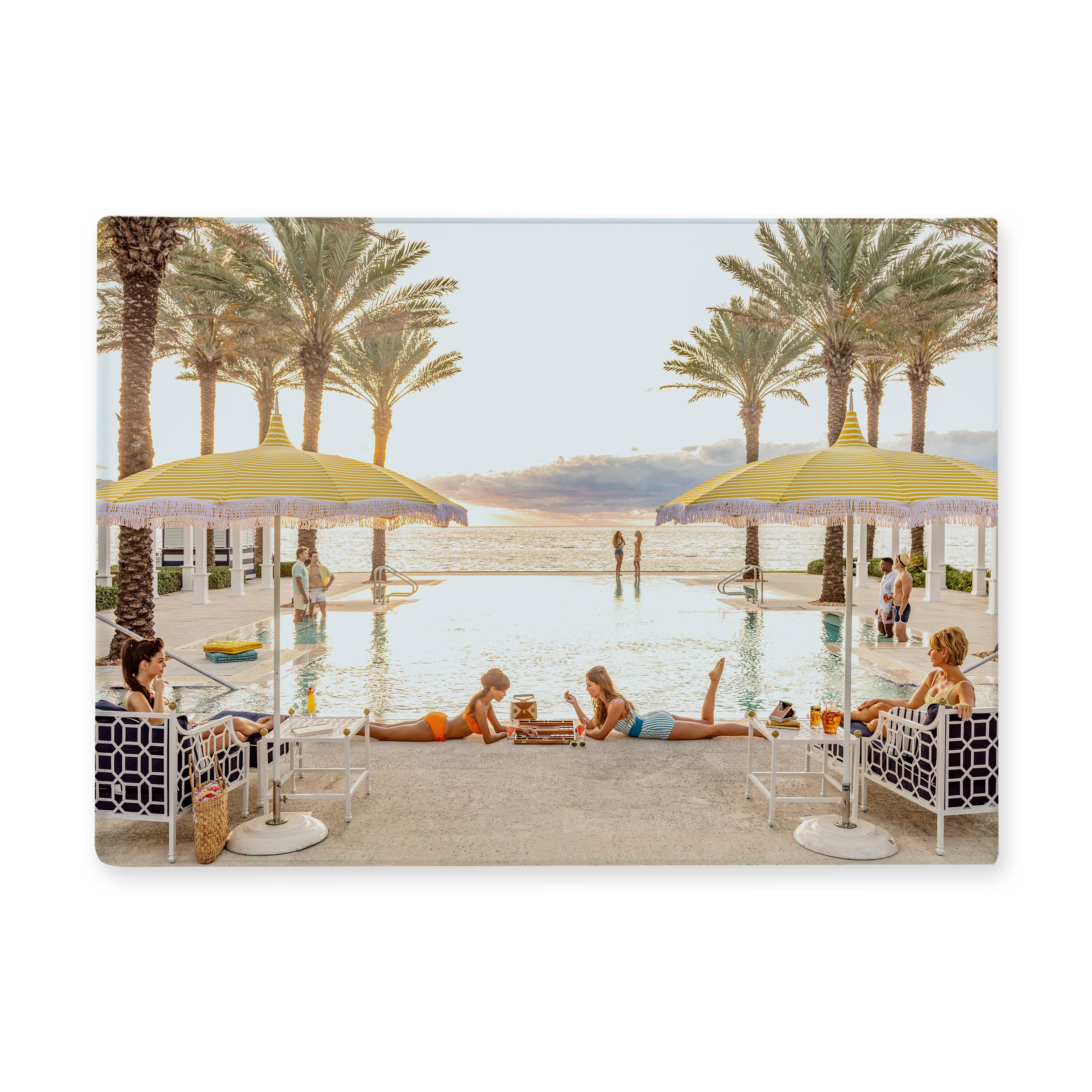 Girls Pool Scene Backgammon Cutting Board