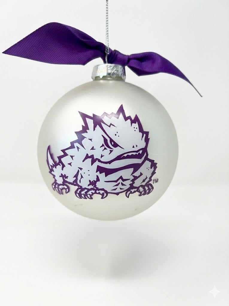 TCU Glass Ball Ornament