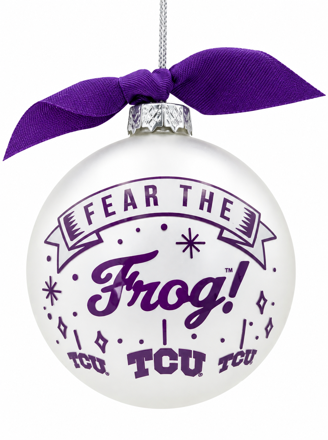 TCU Glass Ball Ornament