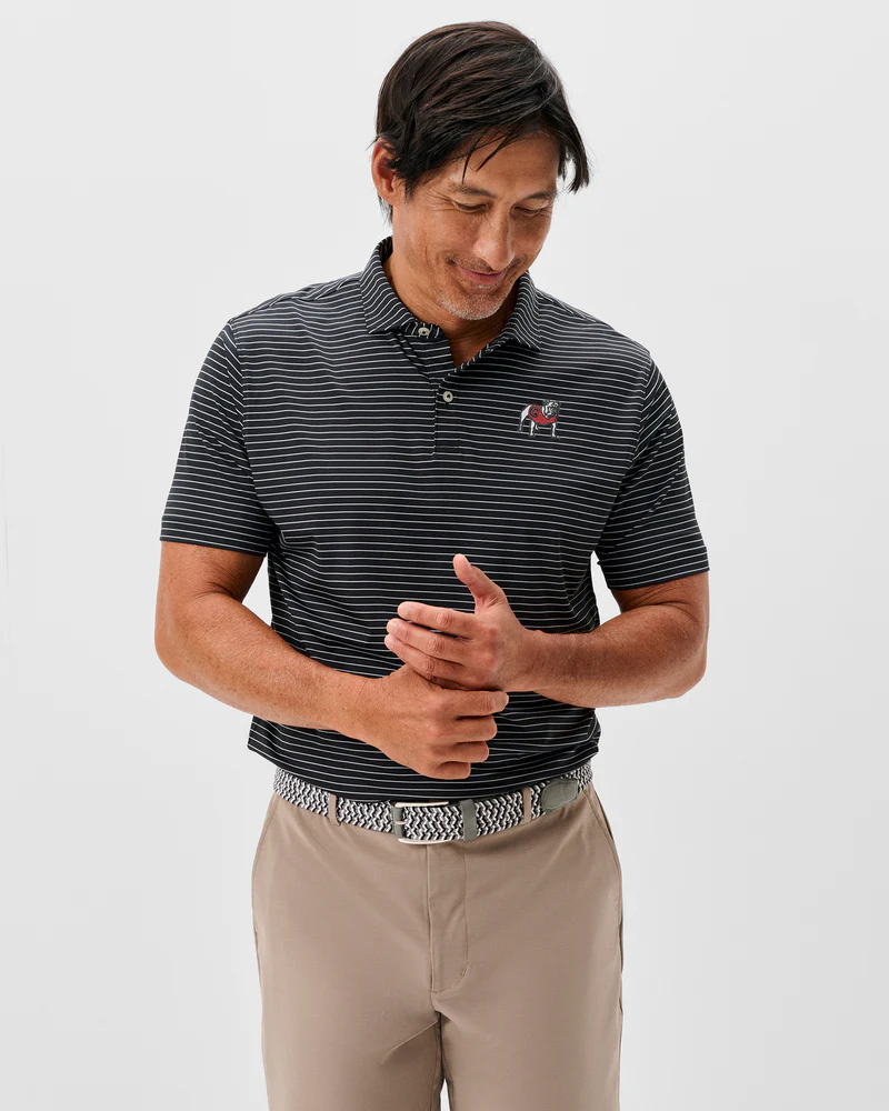 Georgia Beau Striped Performance Jersey Polo