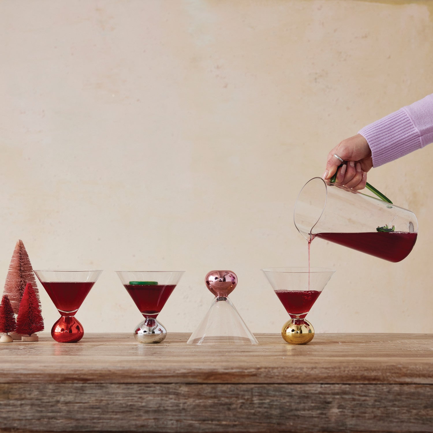 Martini Glass with Gold Ball Stem