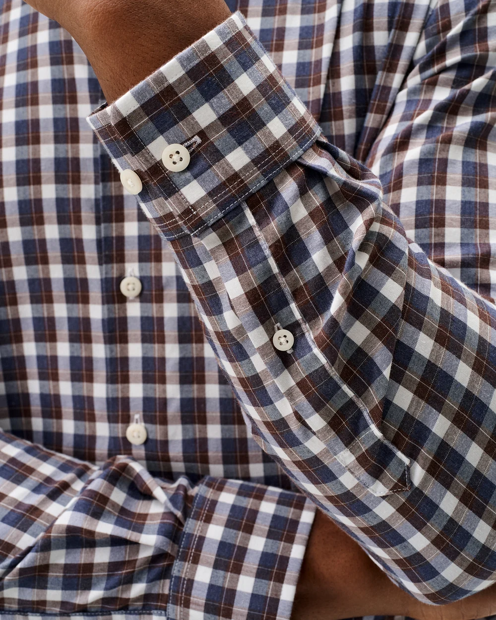 Oak Bluffs Plaid Natural Performance Button Down Shirt
