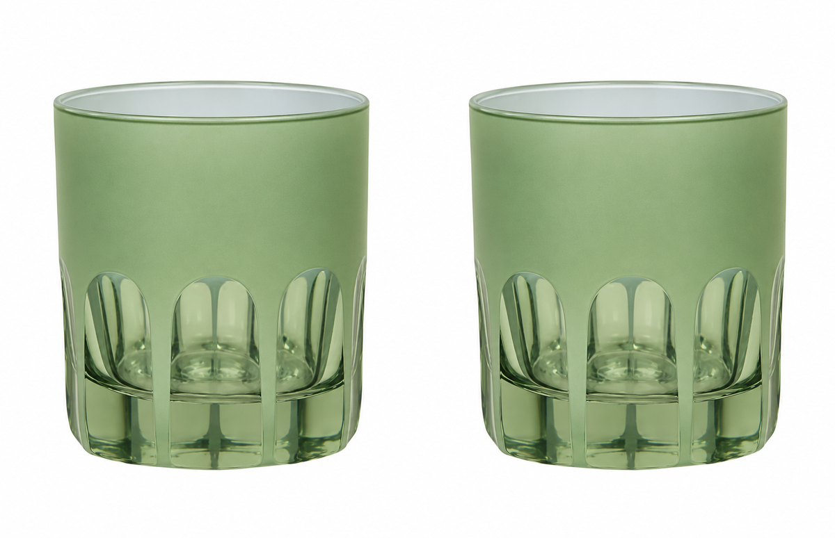 Rialto Glass Old Fashioned Pale Sage - Set of 2