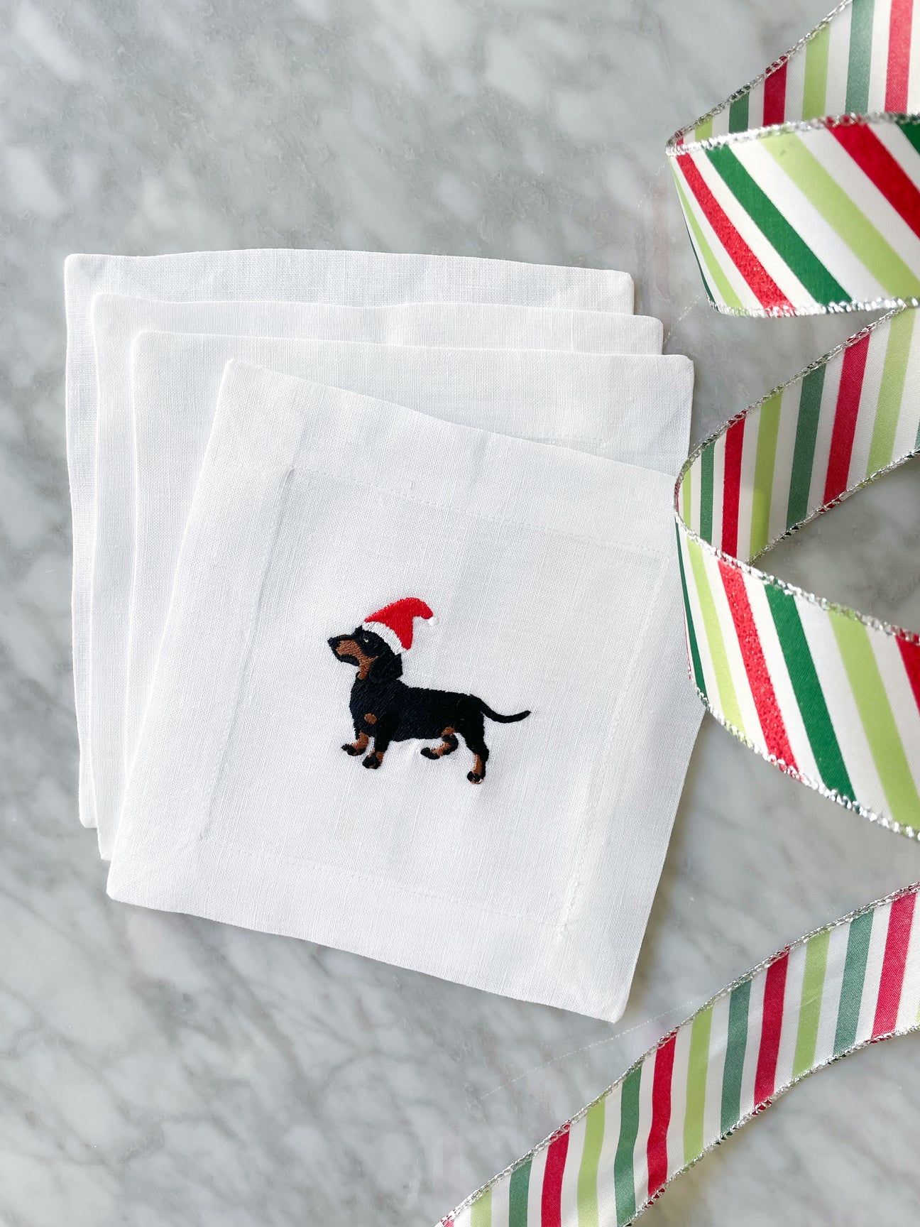 Santa Dachshund Cocktail Napkins