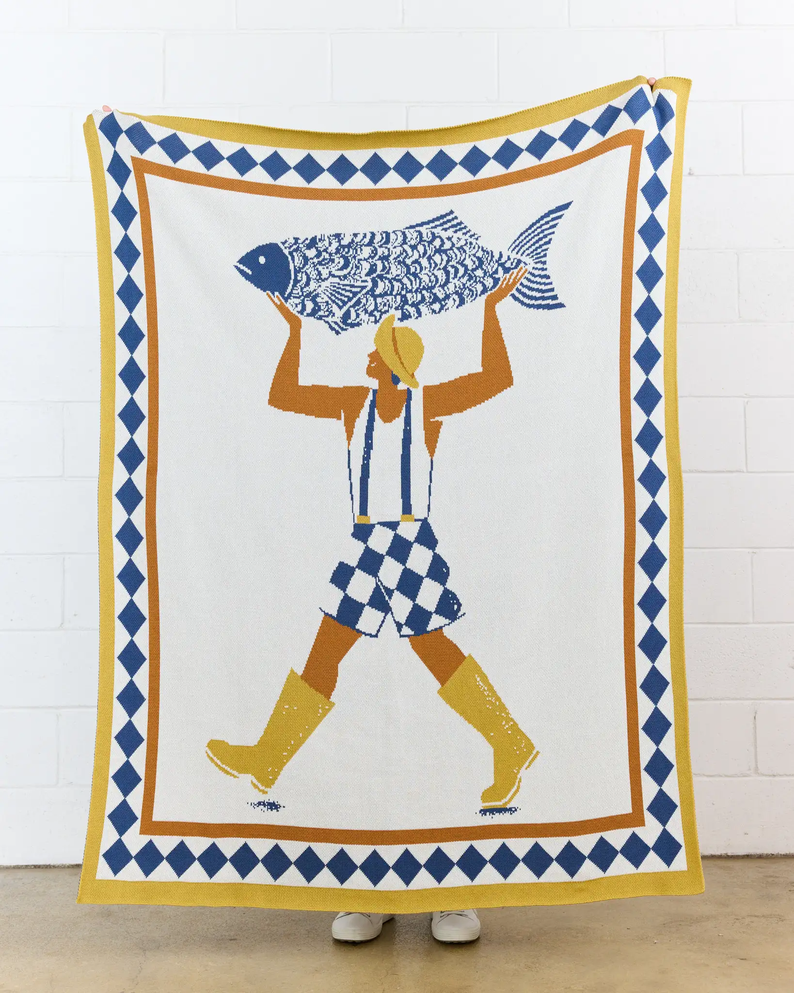 Un Beau Poisson Knit Blanket - Sunny Day