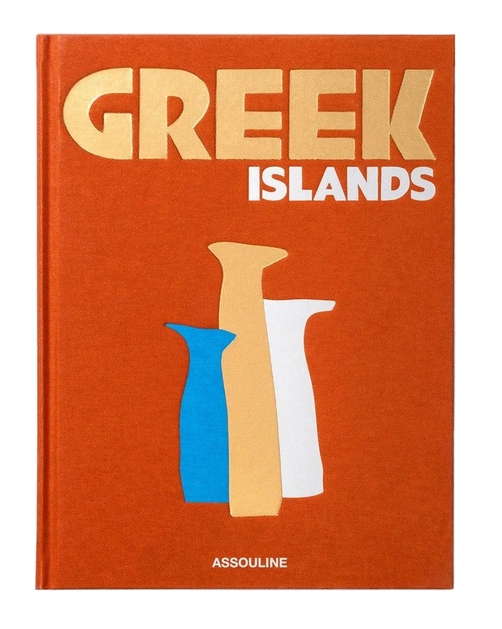 Book cover titled 'Greek Islands' with minimalistic design on a white background