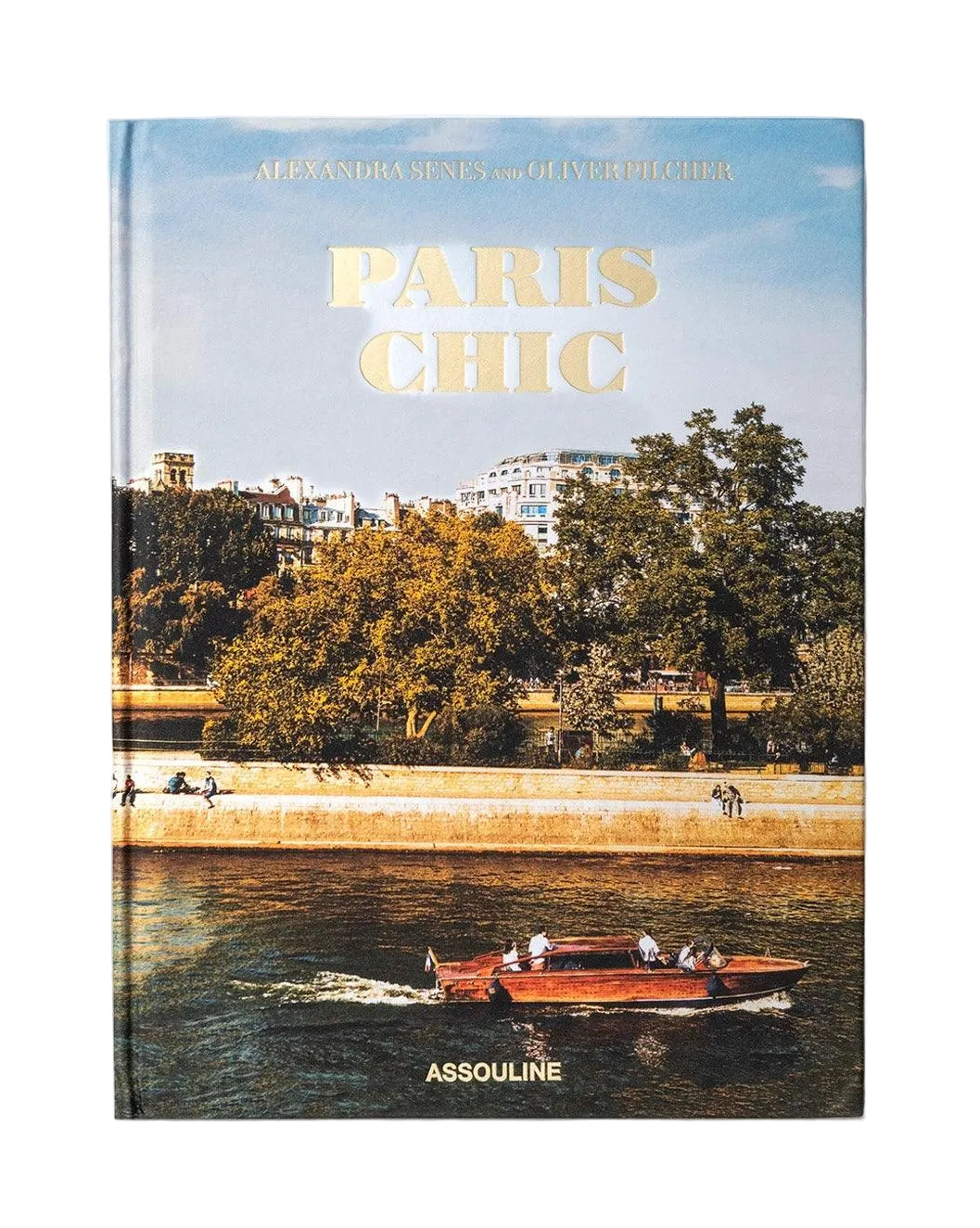 Book cover of 'Paris Chic' by Assouline with a scenic view of a river and trees.