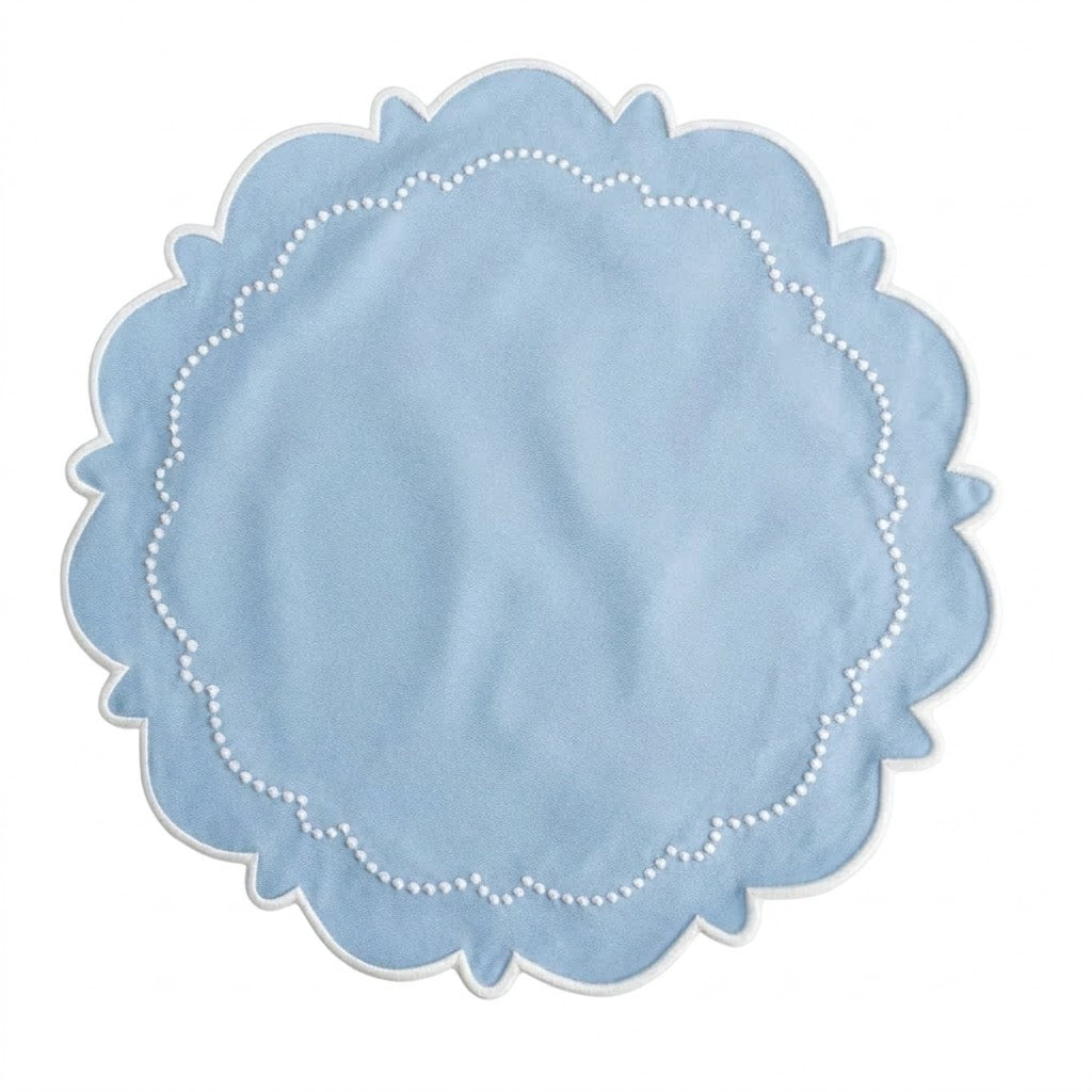 Harmony Blue Round Fabric Placemat