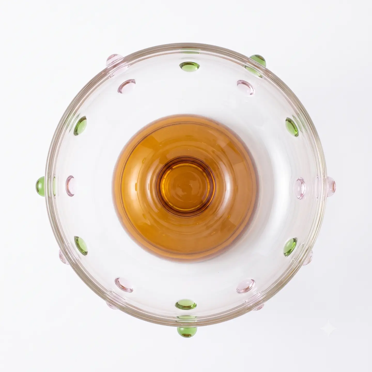 Amber Confetti Dot Glass Dessert Bowl