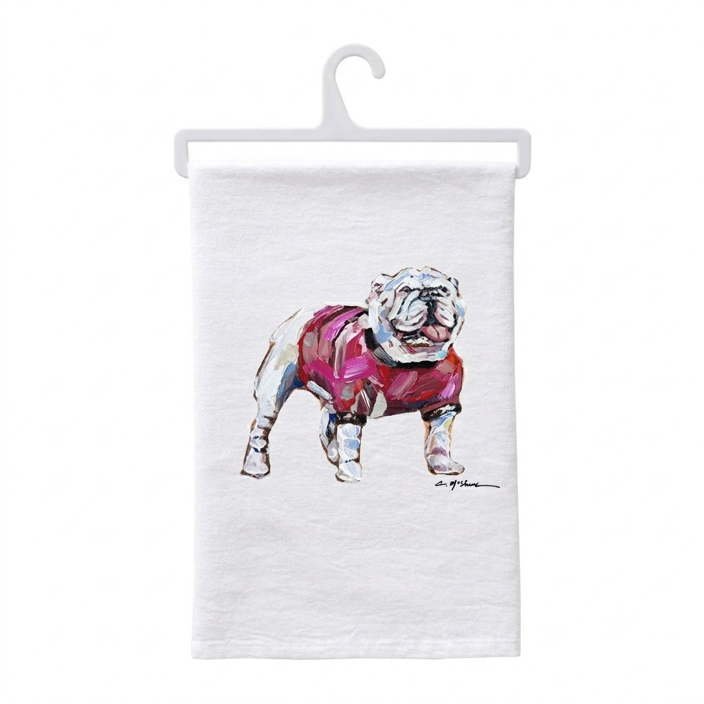 BULLDOG RED TEA TOWEL