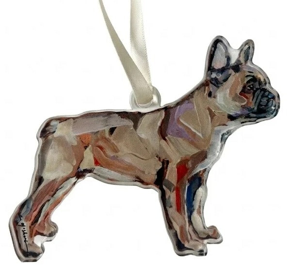 Frenchie Blonde Acrylic Ornament