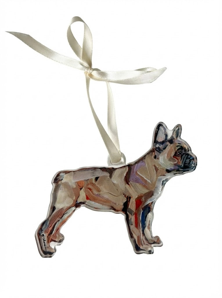 Frenchie Blonde Acrylic Ornament
