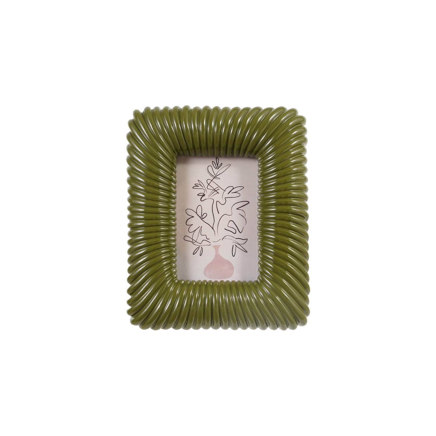 Resin Ribbed Photo Frame (Holds 4" x 6" Photo) (Hangs or Sits)