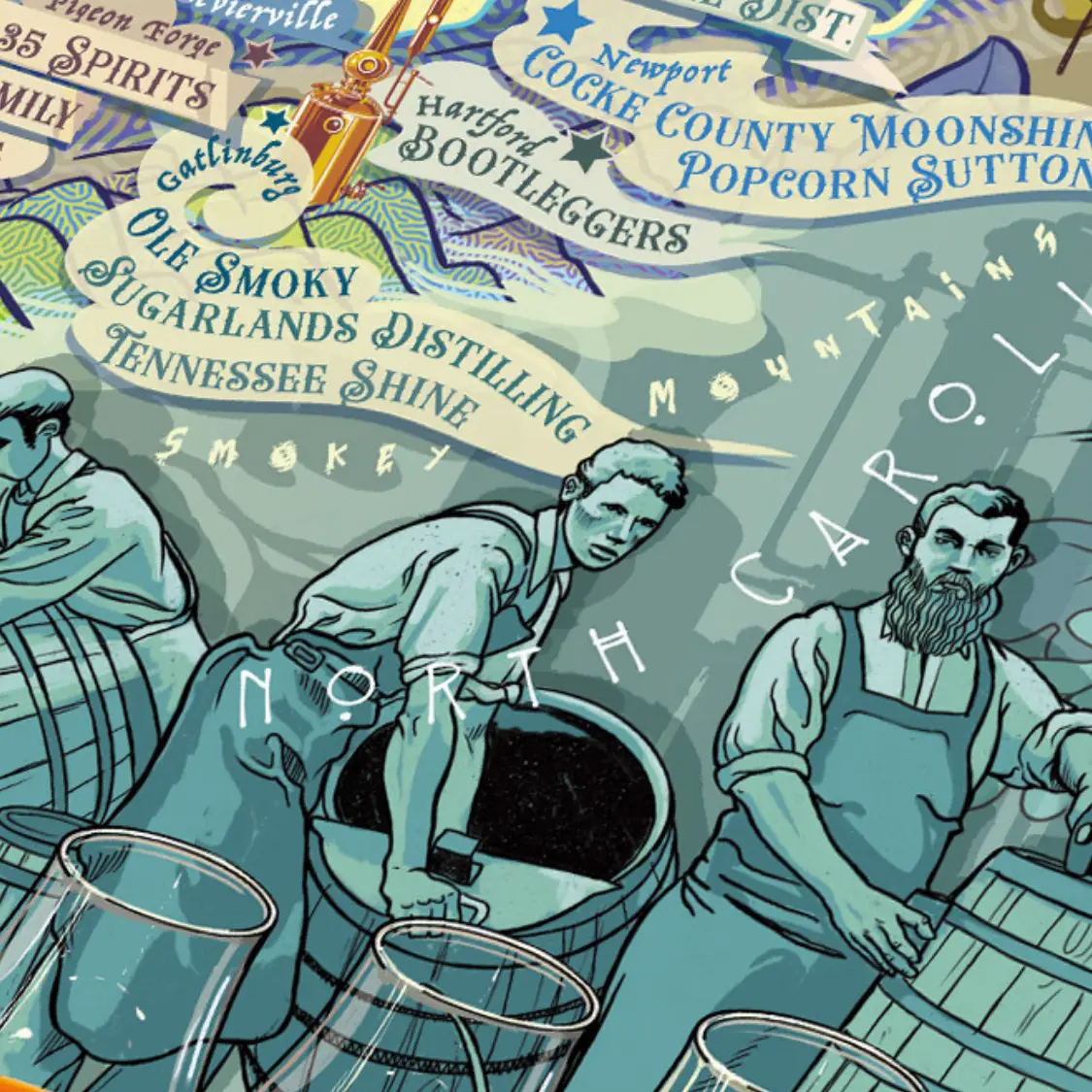 Kentucky & Tennessee Bourbon Whiskey Puzzle