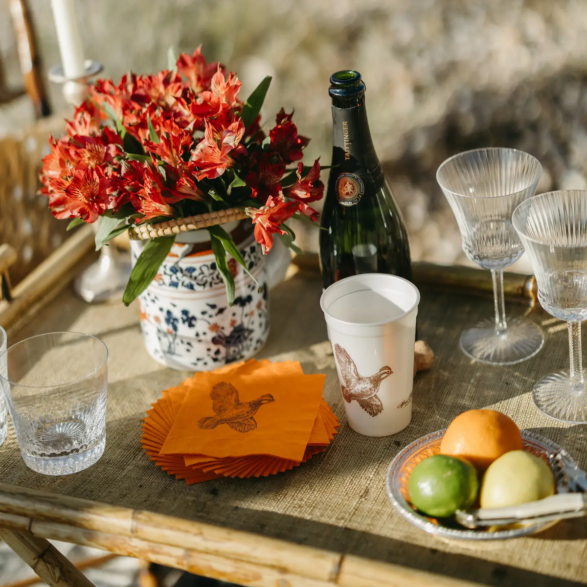 Pheasant Strut Orange Cocktail Napkins