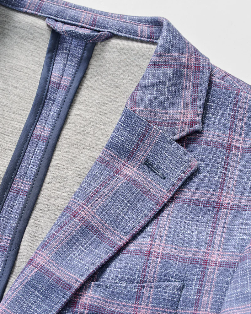 Polanco Printed Pane Printed Knit Stretch Sport Coat