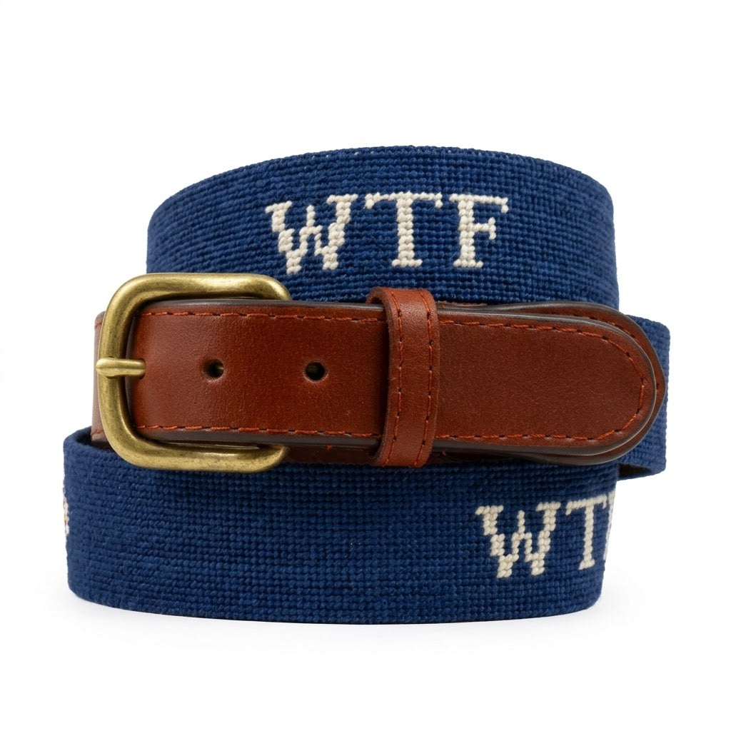 WTF Needlepoint Belt