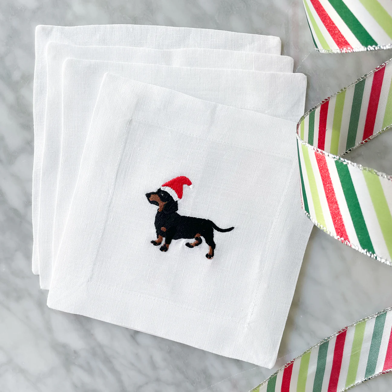 Santa Dachshund Cocktail Napkins