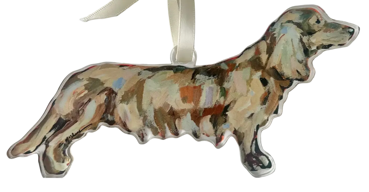 Dachshund Blonde Acrylic Ornament