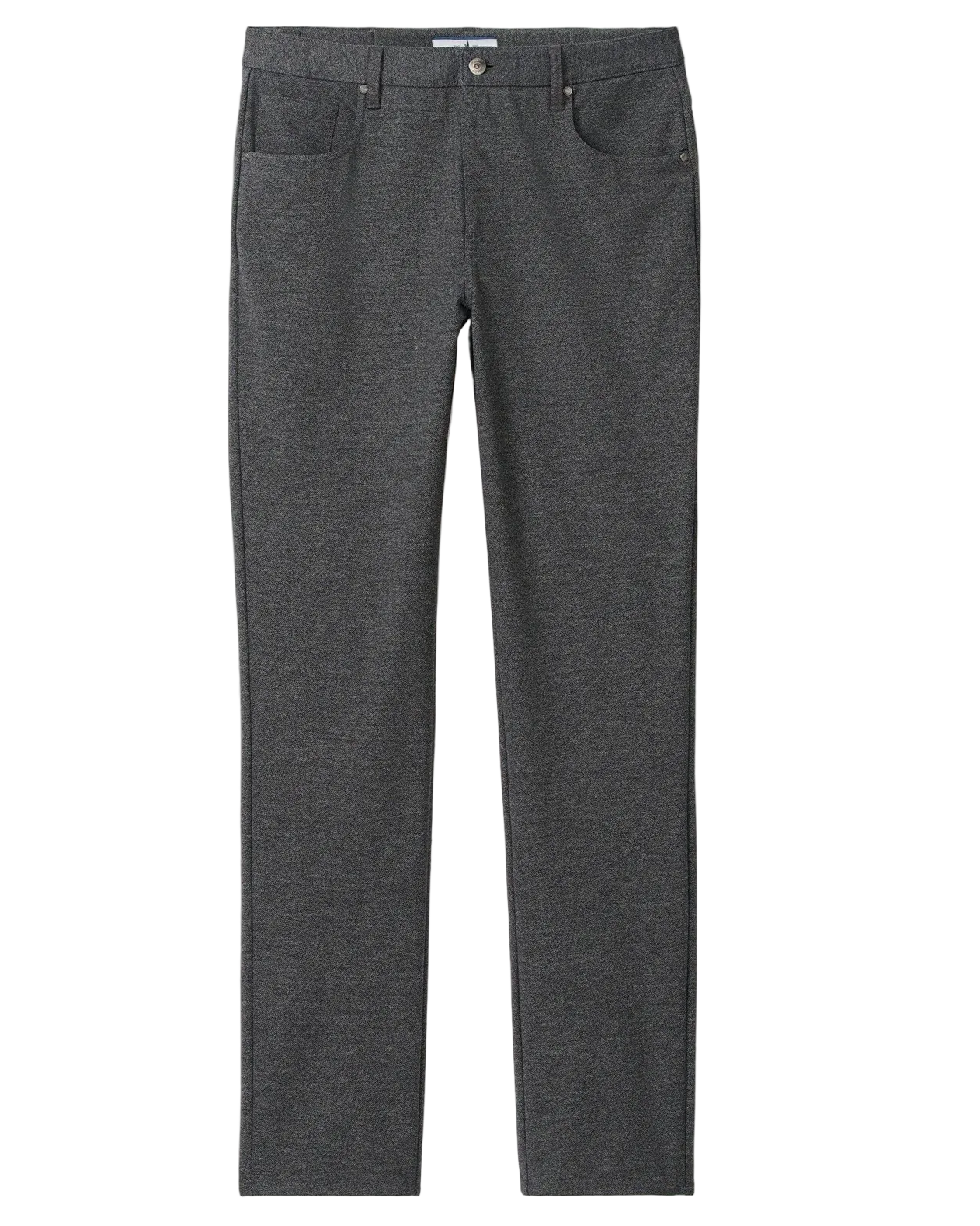 Dark gray pants on a light beige background