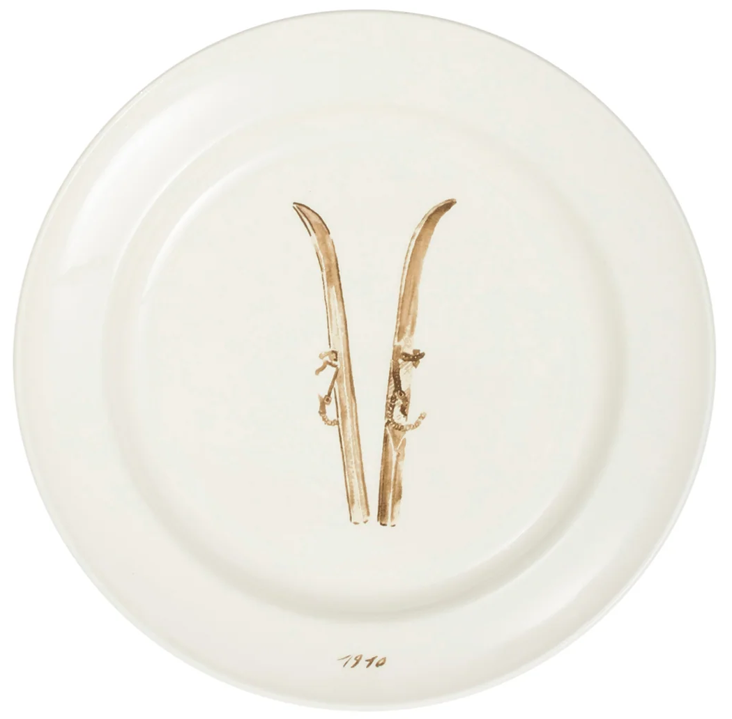 Ski Poles Dinner Plate