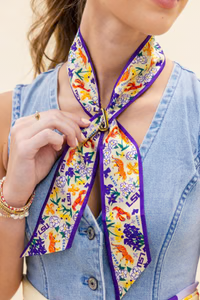 LSU Silk Skinny Scarf