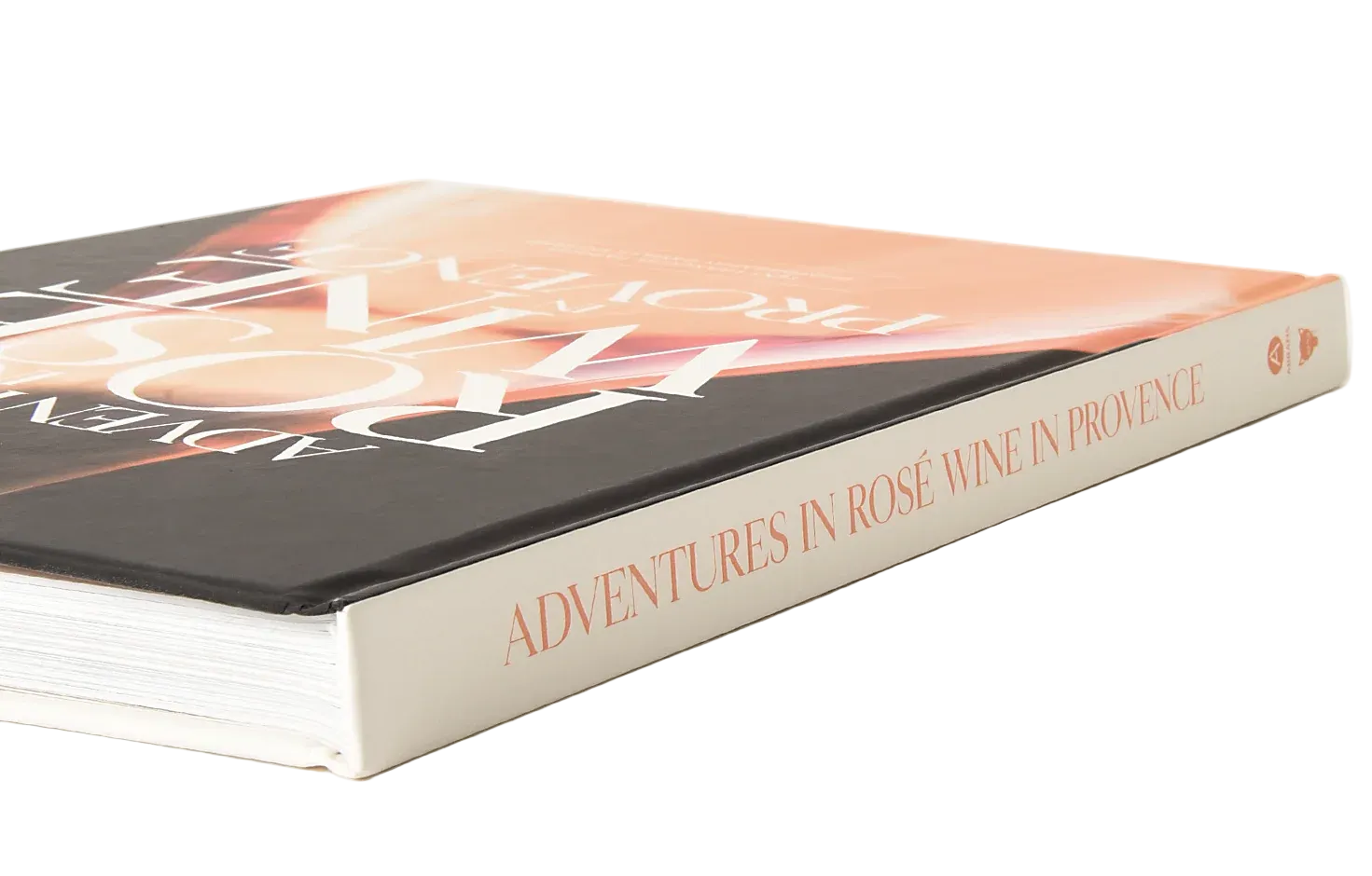 Book titled 'Adventures in Rose Wine in Provence' on a white background