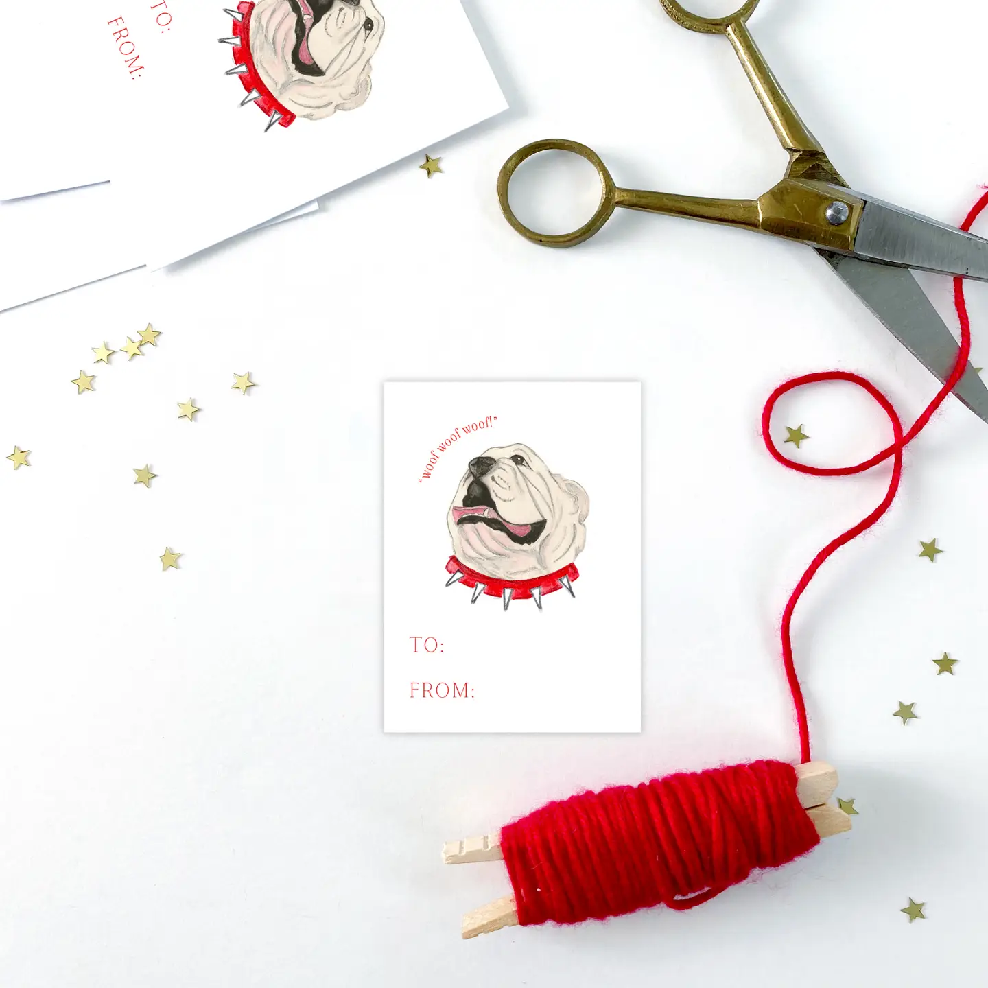 Red Bulldog Gift Tags