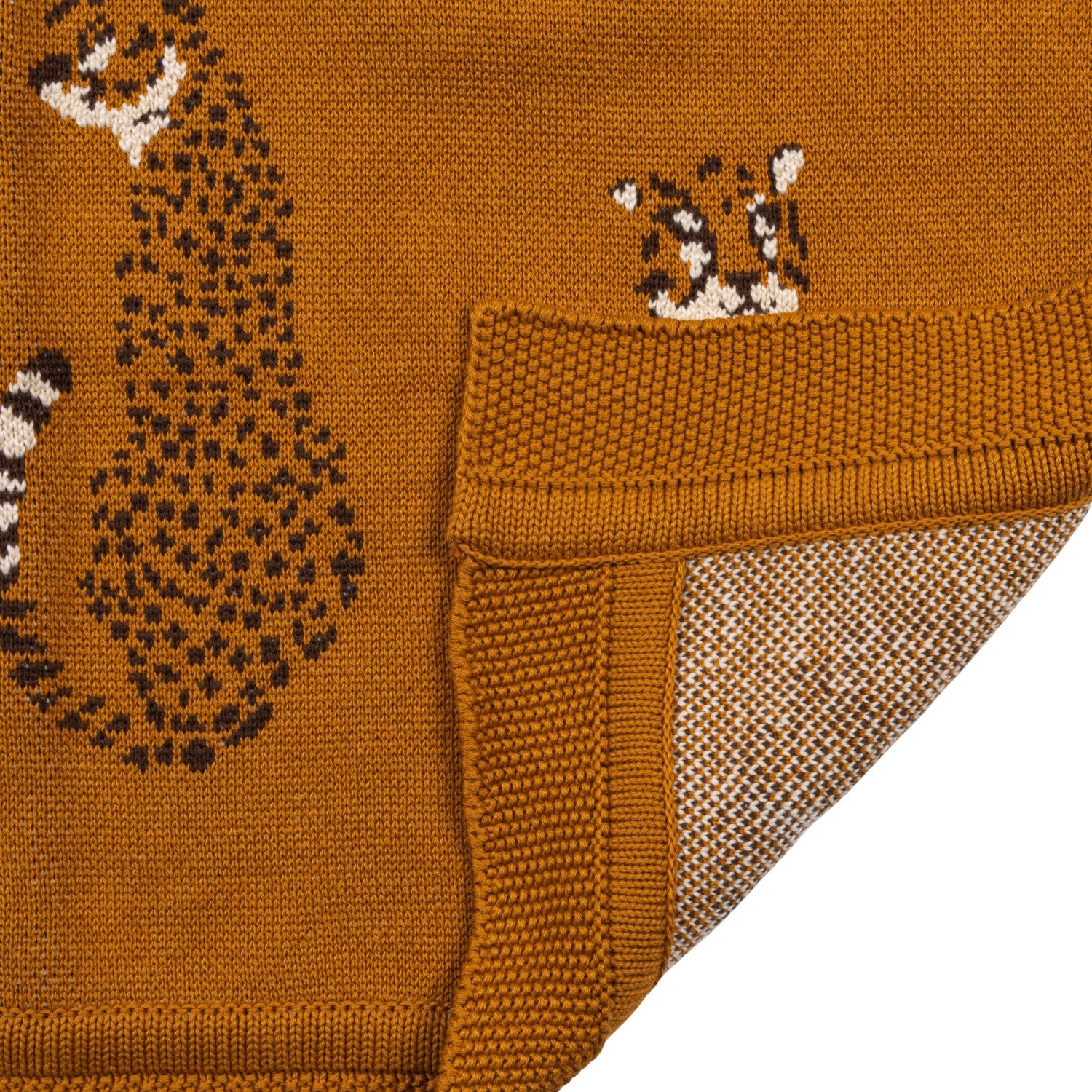 Cotton Knit Baby Blanket with Cheetahs