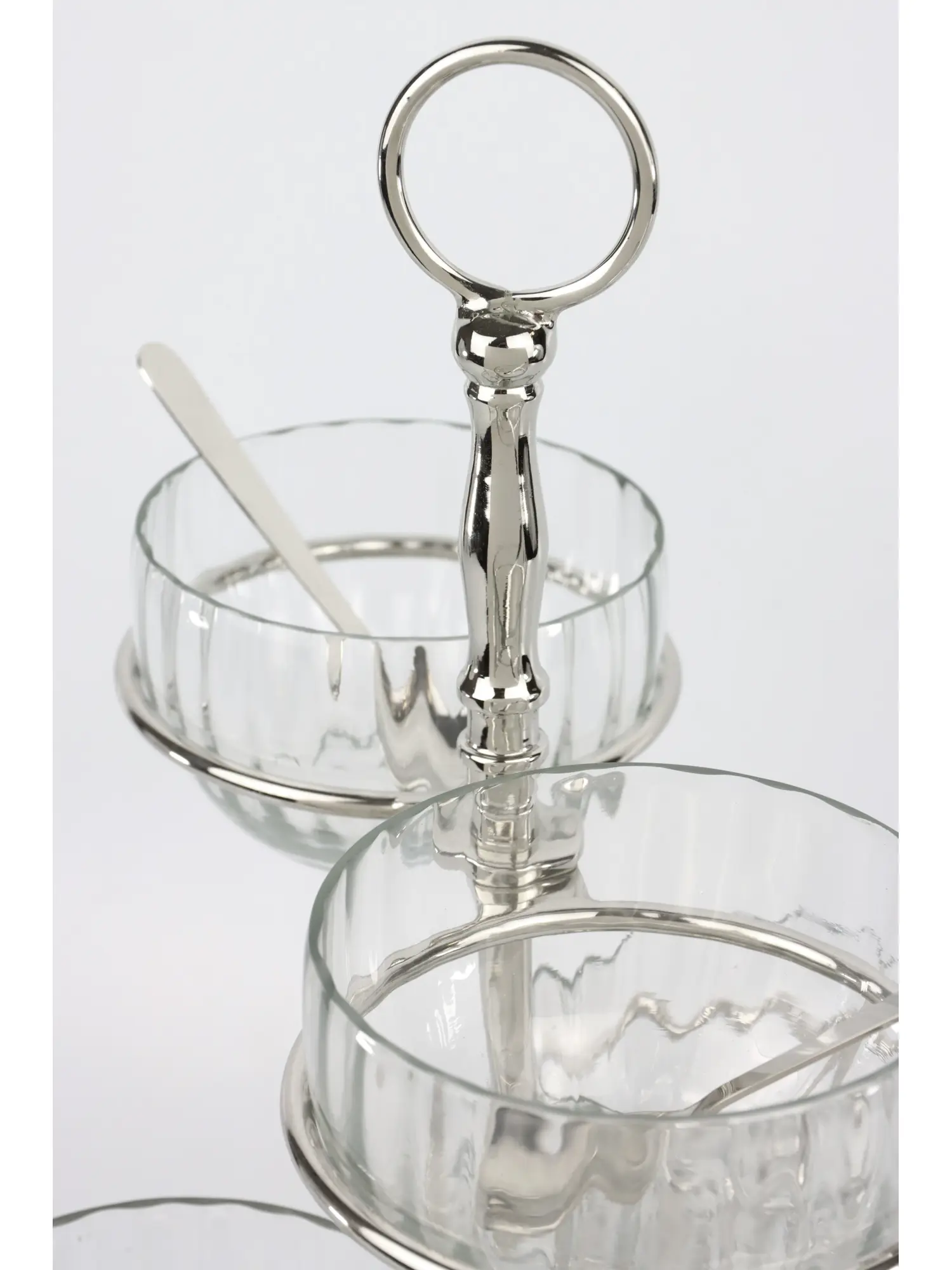 Four-Bowl Serving Stand with Spoons